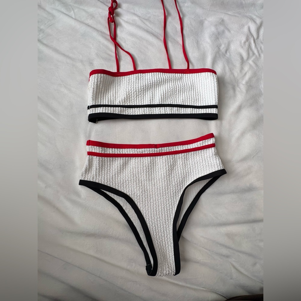 TWO PIECE HIGH WAIST BATHING SUIT